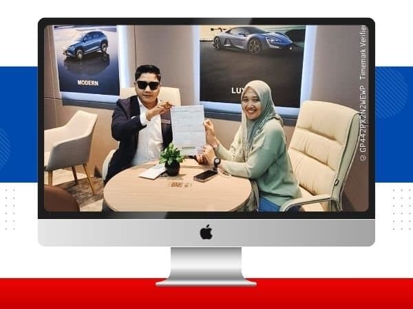 Dokumentasi serah terima unit mobil BYD — Ibu Maya